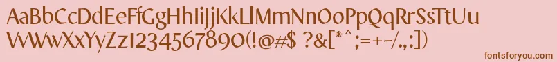 Шрифт OnoDisplayRegular – коричневые шрифты на розовом фоне