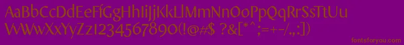Шрифт OnoDisplayRegular – коричневые шрифты на фиолетовом фоне