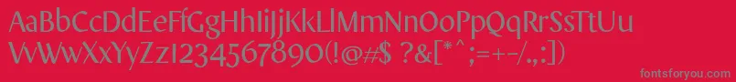 フォントOnoDisplayRegular – 赤い背景に灰色の文字