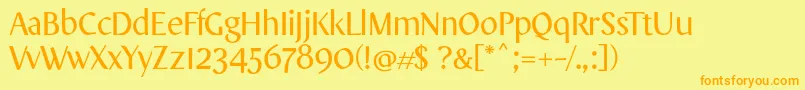 OnoDisplayRegular Font – Orange Fonts on Yellow Background
