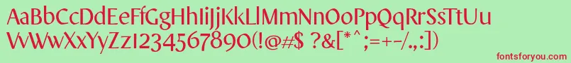 OnoDisplayRegular Font – Red Fonts on Green Background