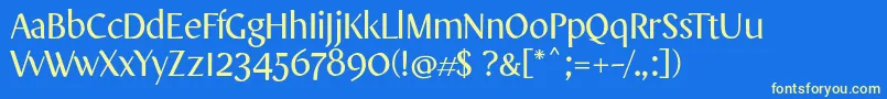 OnoDisplayRegular Font – Yellow Fonts on Blue Background