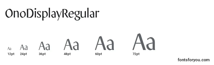 OnoDisplayRegular Font Sizes