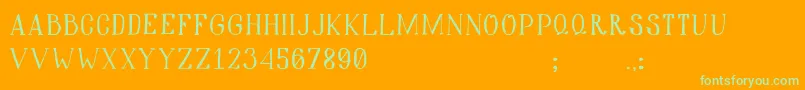 Hiddencinema Font – Green Fonts on Orange Background