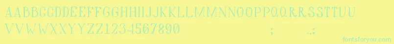 Hiddencinema Font – Green Fonts on Yellow Background
