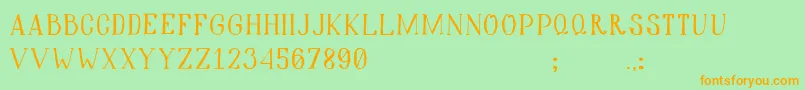 Hiddencinema Font – Orange Fonts on Green Background