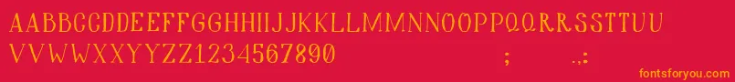 Hiddencinema Font – Orange Fonts on Red Background