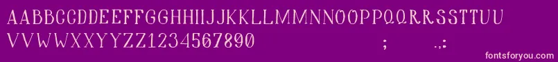 Hiddencinema Font – Pink Fonts on Purple Background
