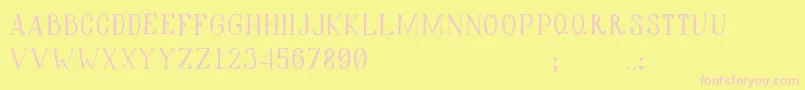 Hiddencinema Font – Pink Fonts on Yellow Background