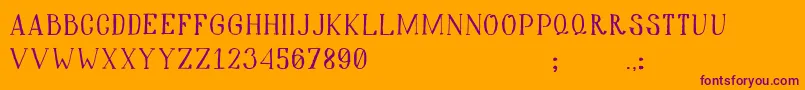 Hiddencinema Font – Purple Fonts on Orange Background