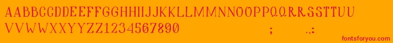 Hiddencinema Font – Red Fonts on Orange Background