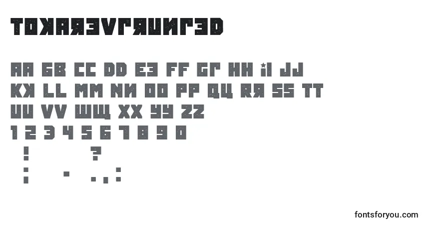 Шрифт Tokarevgrunged – алфавит, цифры, специальные символы