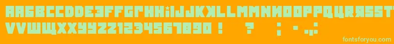 Tokarevgrunged-Schriftart – Grüne Schriften auf orangefarbenem Hintergrund