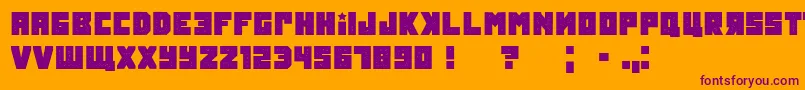 Tokarevgrunged Font – Purple Fonts on Orange Background