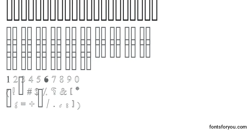Шрифт OldAnticOutlineShaded – алфавит, цифры, специальные символы