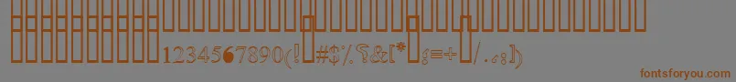 OldAnticOutlineShaded-Schriftart – Braune Schriften auf grauem Hintergrund