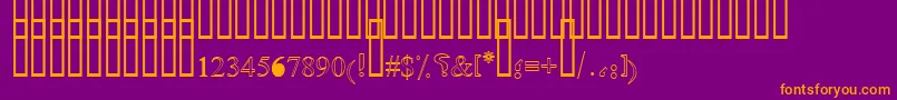 OldAnticOutlineShaded Font – Orange Fonts on Purple Background