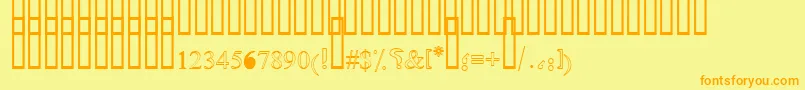 OldAnticOutlineShaded Font – Orange Fonts on Yellow Background