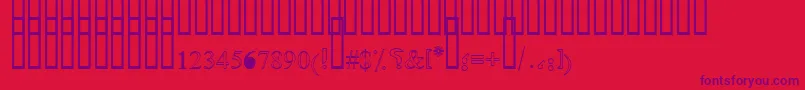 OldAnticOutlineShaded Font – Purple Fonts on Red Background