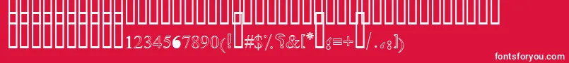 フォントOldAnticOutlineShaded – 赤い背景に白い文字