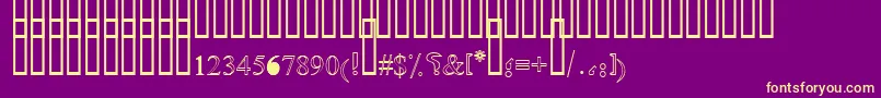 OldAnticOutlineShaded Font – Yellow Fonts on Purple Background