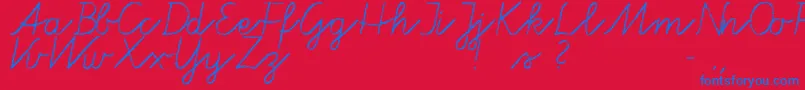 Tafelschrift-Schriftart – Blaue Schriften auf rotem Hintergrund