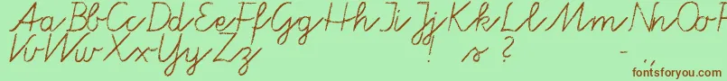 Czcionka Tafelschrift – brązowe czcionki na zielonym tle