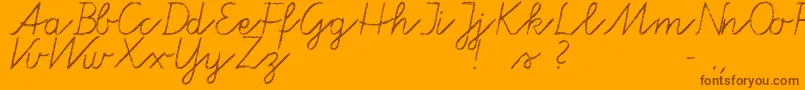 Tafelschrift-Schriftart – Braune Schriften auf orangefarbenem Hintergrund