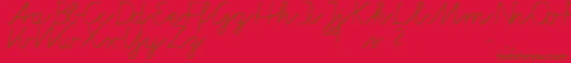フォントTafelschrift – 赤い背景に茶色の文字