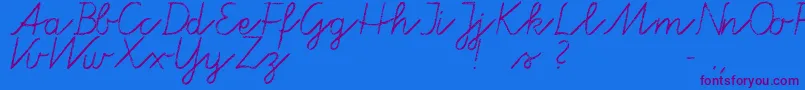 Tafelschrift-Schriftart – Violette Schriften auf blauem Hintergrund