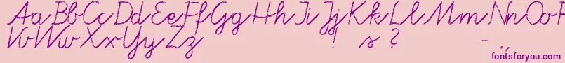 Tafelschrift-fontti – violetit fontit vaaleanpunaisella taustalla