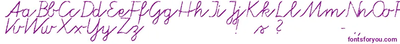 フォントTafelschrift – 白い背景に紫のフォント