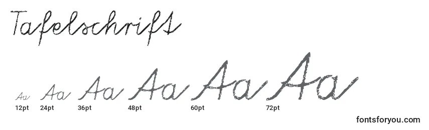 Размеры шрифта Tafelschrift