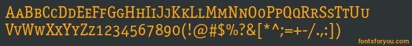 フォントOfficinaserifbookscc – 黒い背景にオレンジの文字