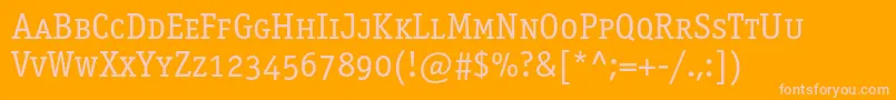 Officinaserifbookscc Font – Pink Fonts on Orange Background