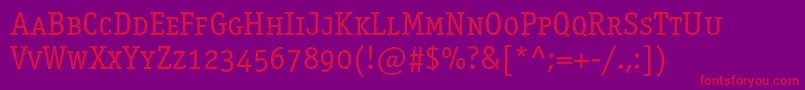 Officinaserifbookscc Font – Red Fonts on Purple Background