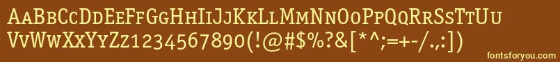 Officinaserifbookscc Font – Yellow Fonts on Brown Background
