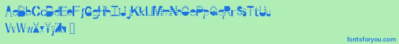 Portal Font – Blue Fonts on Green Background