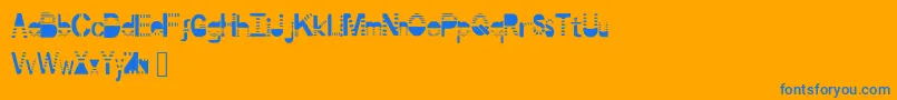 Portal Font – Blue Fonts on Orange Background