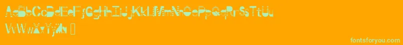 Portal Font – Green Fonts on Orange Background
