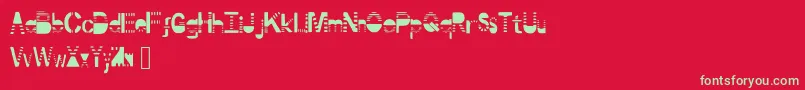 Fonte Portal – fontes verdes em um fundo vermelho