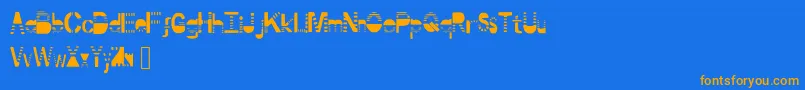 Portal Font – Orange Fonts on Blue Background