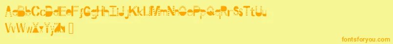 Portal Font – Orange Fonts on Yellow Background