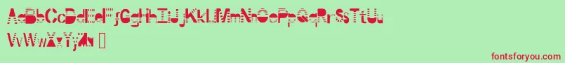 Portal Font – Red Fonts on Green Background