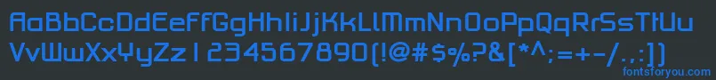 PfhaussquareproBold Font – Blue Fonts on Black Background