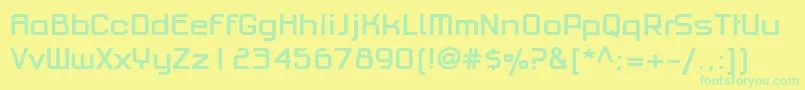 Police PfhaussquareproBold – polices vertes sur fond jaune