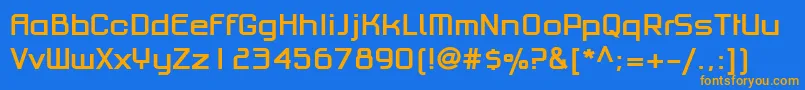 PfhaussquareproBold Font – Orange Fonts on Blue Background