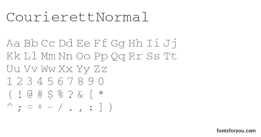 A fonte CourierettNormal – alfabeto, números, caracteres especiais