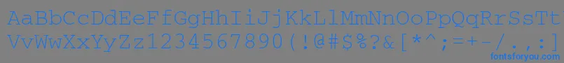 フォントCourierettNormal – 灰色の背景に青い文字