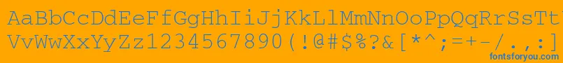 CourierettNormal Font – Blue Fonts on Orange Background